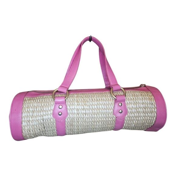 Y2K JUICY COUTURE Woven Straw Wicker Barrel Purse w/Cherry Charm - Picture 2 of 13